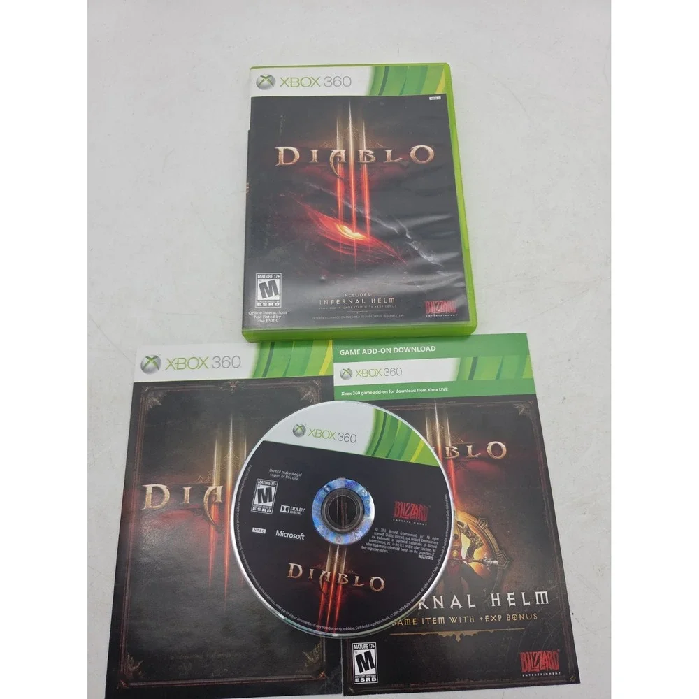 DIABLO III 3 MICROSOFT XBOX 360 COMPLETE W/ MANUAL 2013 BLIZZARD ENTERTAINMENT